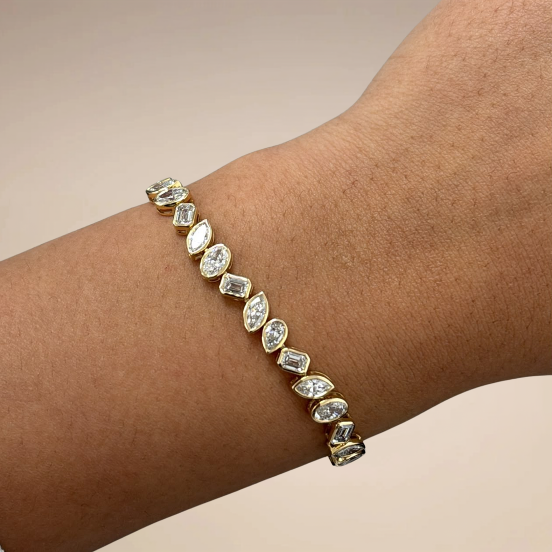 Mixed Shape Lab Grown Diamond Tennis Bracelet