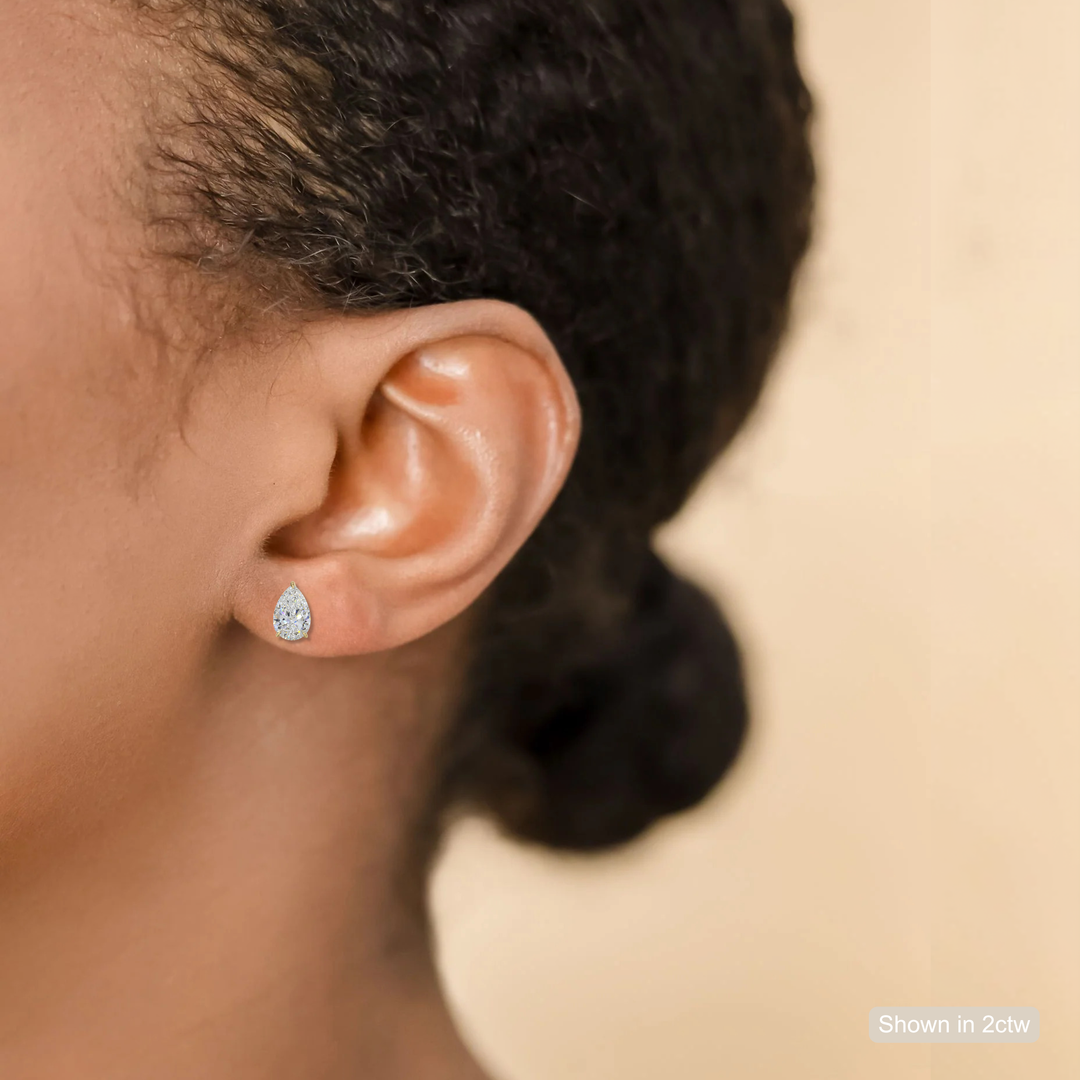 Lab Grown Pear Cut Diamond Studs