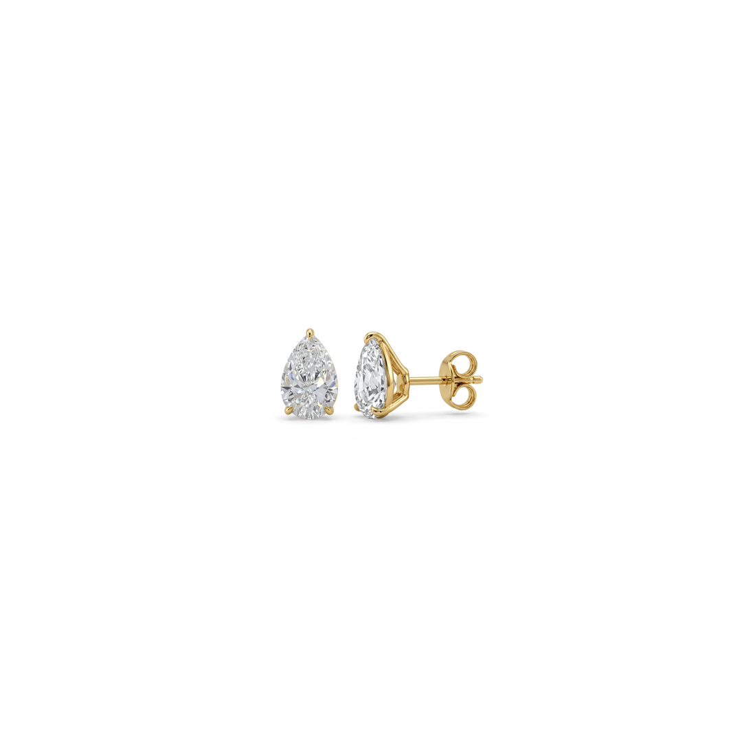 Lab Grown Pear Cut Diamond Studs