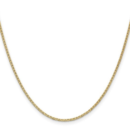 14K Lightweight Flat Anchor Link Necklace