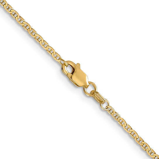 14K Lightweight Flat Anchor Link Necklace