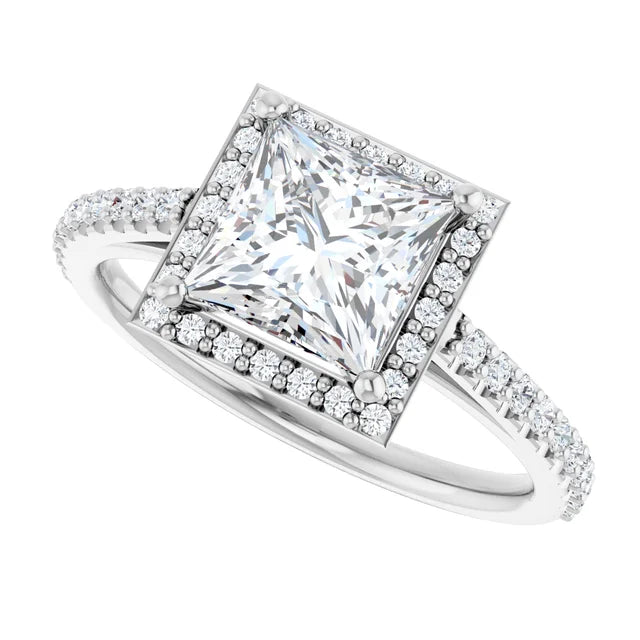 Den With 2.0 Carat Princess Shape Natural Diamond