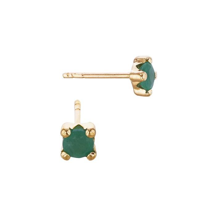 Àrà 14K Gold Emerald Solitaire Stud