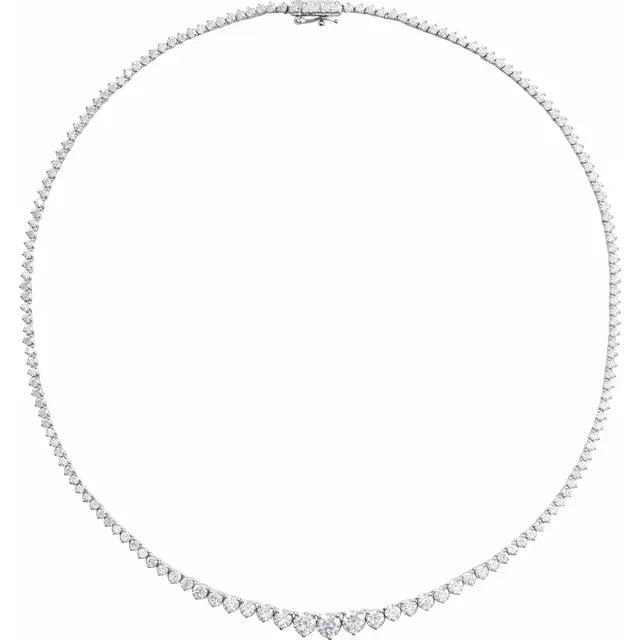 Graduated Lab-Grown Diamond Tennis Necklace