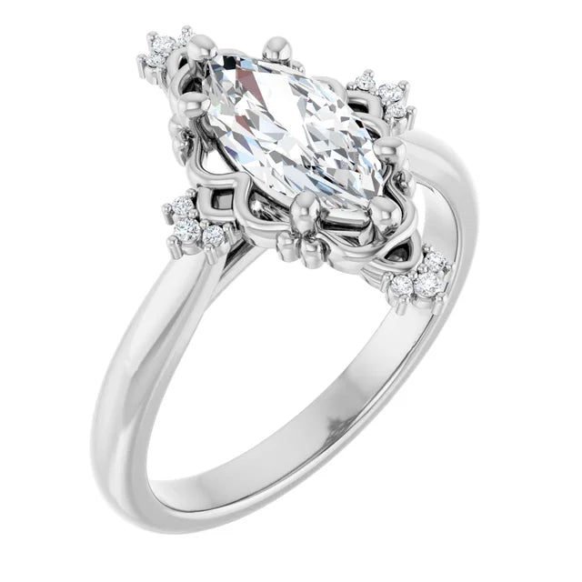 white gold marquise