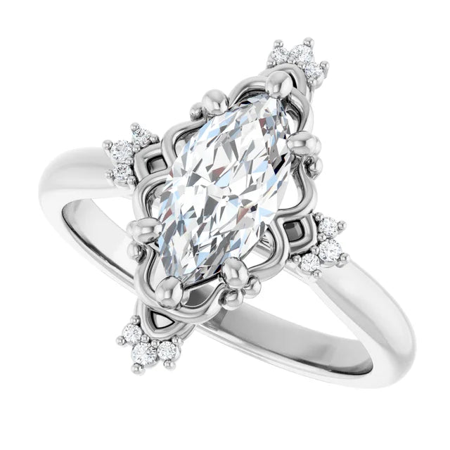 white gold marquise