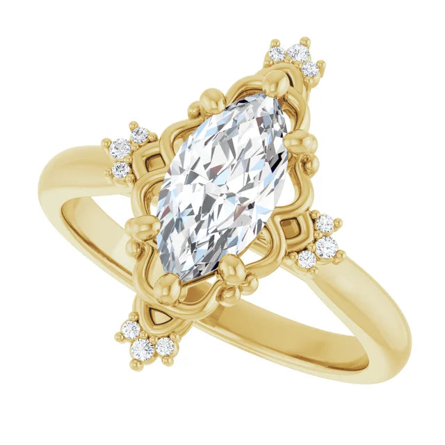 yellow gold marquise