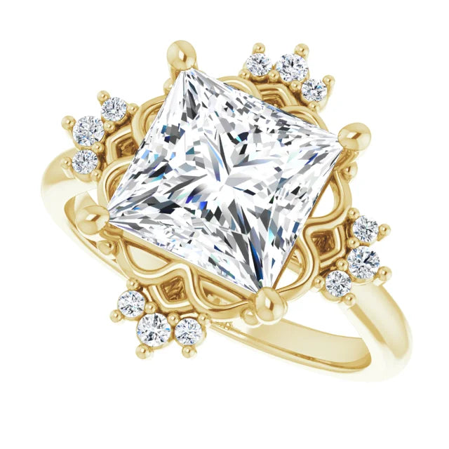 Hart With 1.01 Carat Princess Shape Natural Diamond