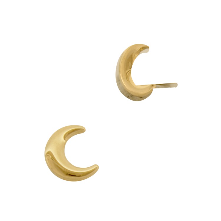Osupa 14K Gold Moon Studs