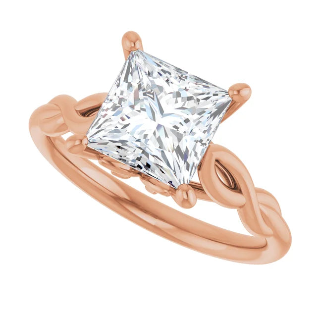 Pelo With 1.01 Carat Princess Shape Natural Diamond