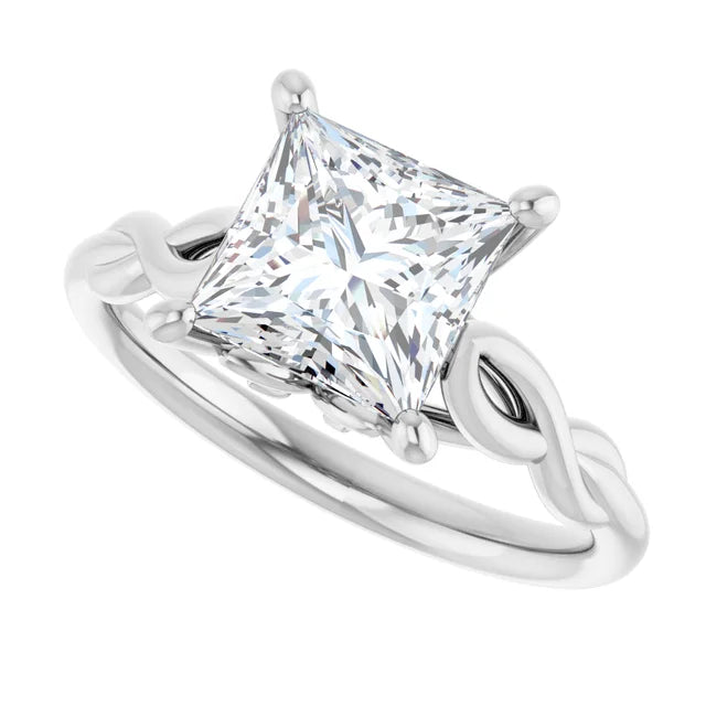 Pelo With 1.0 Carat Princess Shape Natural Diamond
