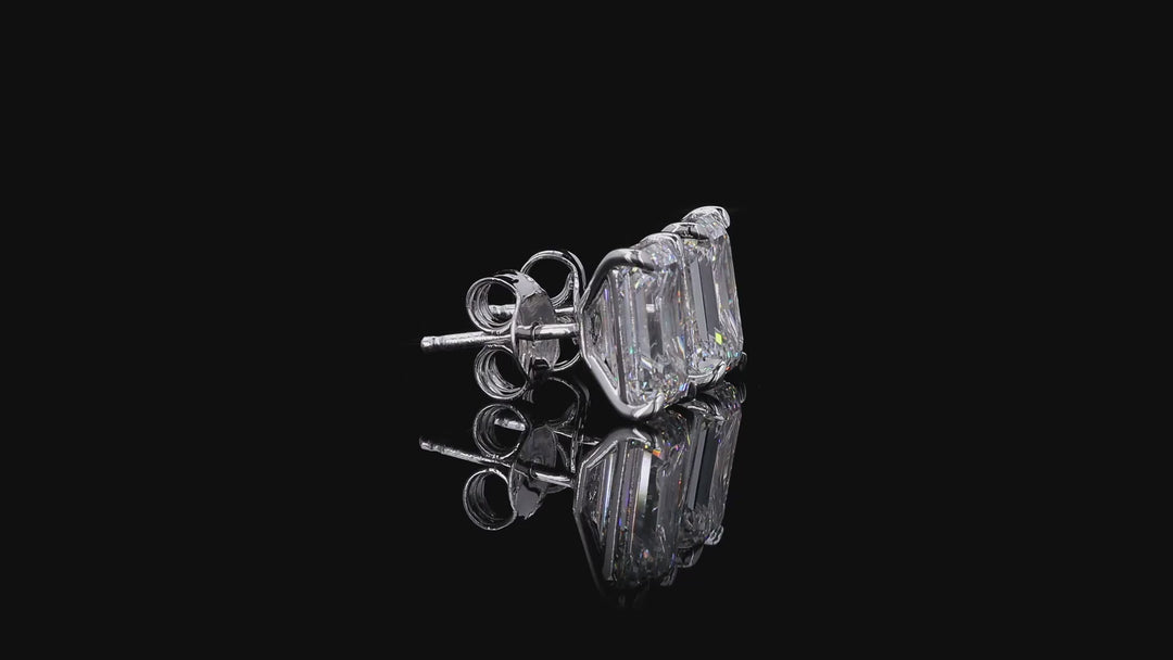 Lab Grown Emerald Cut Diamond Studs