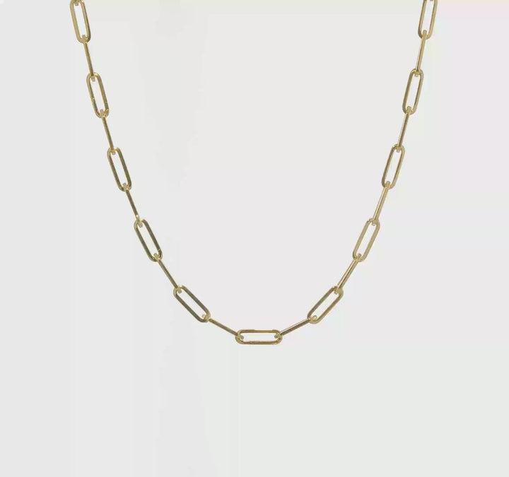 14K Paper Clip Necklace