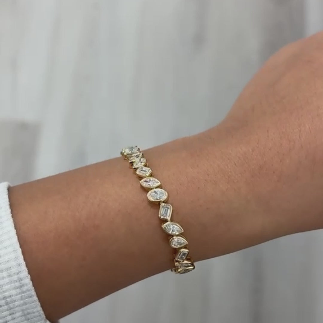 Mixed Shape Lab Grown Diamond Tennis Bracelet