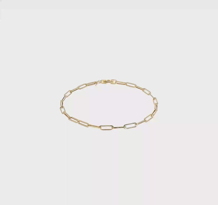 14K Paper Clip Bracelet