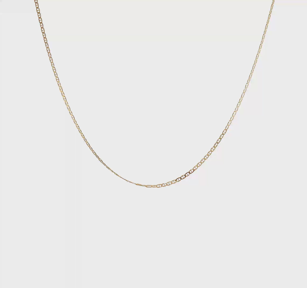14K Lightweight Flat Anchor Link Necklace