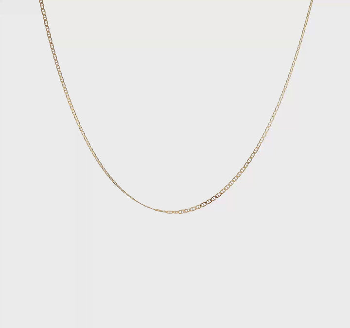 14K Lightweight Flat Anchor Link Necklace