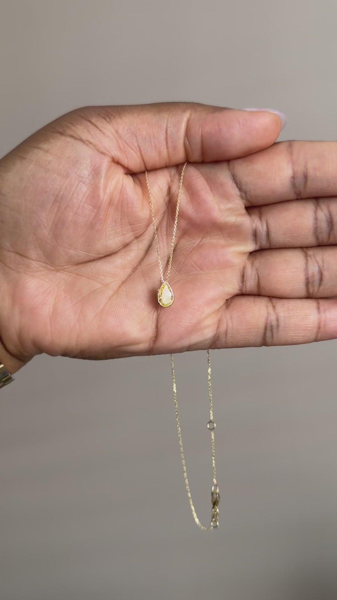 Yellow Pear Lab-Grown Diamond Bezel Necklace