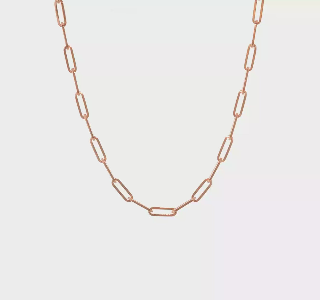 14K Paper Clip Necklace