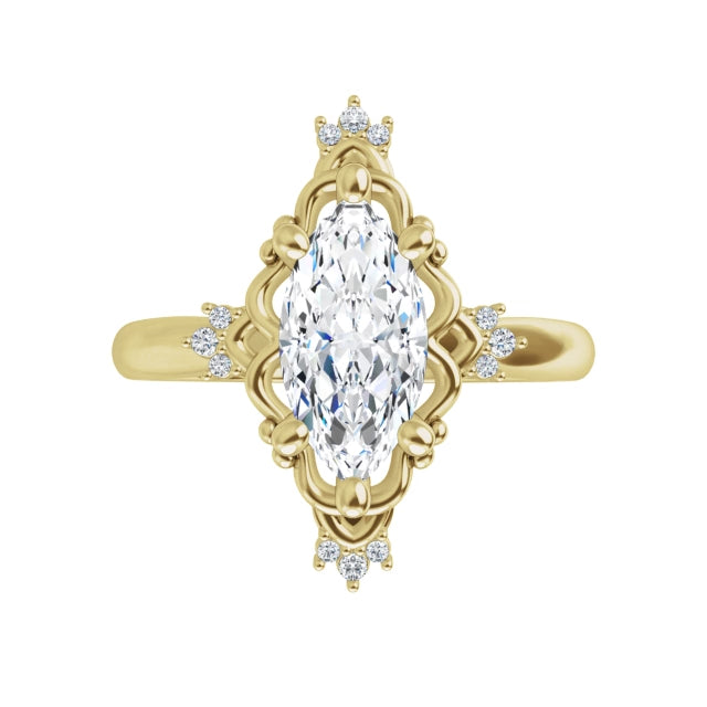 yellow gold marquise