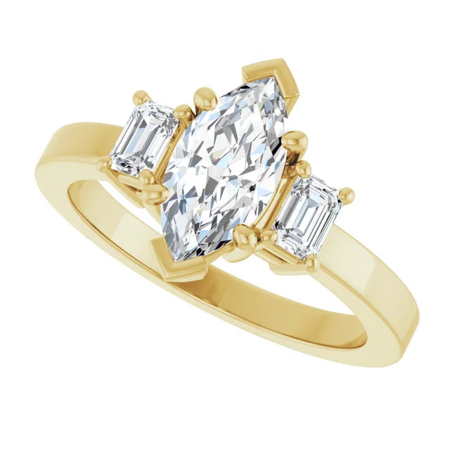 Qalb With 1.0 Carat Marquise Shape Natural Diamond (Certificate No: 760540495)