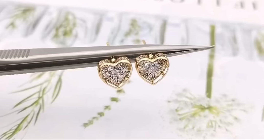 Flutter Heart Stud Earrings