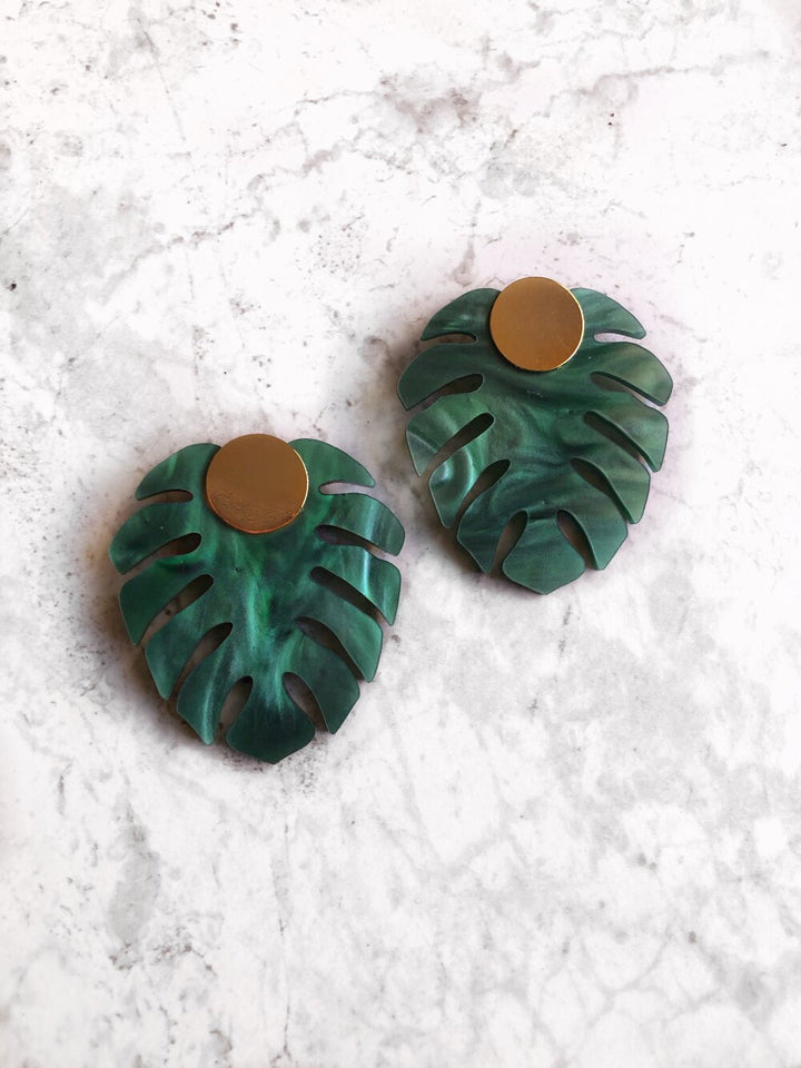 Monstera Leaf Earrings