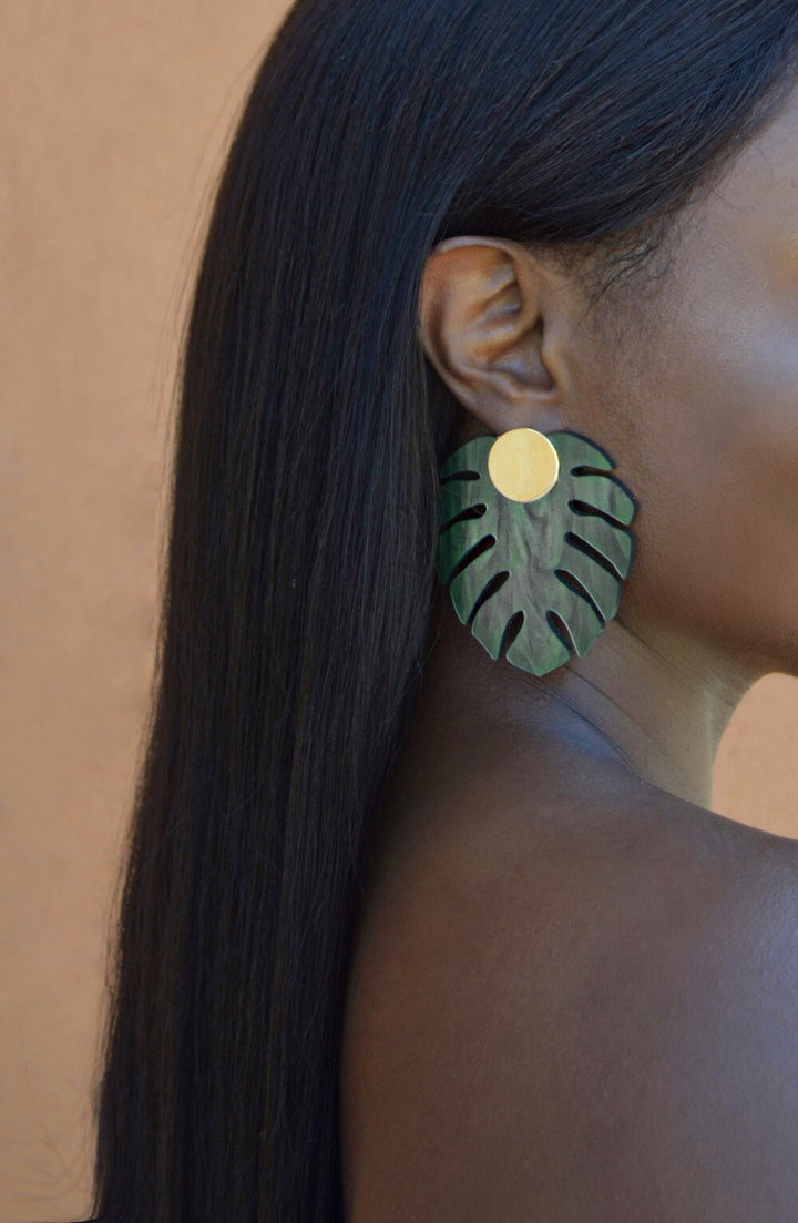 Monstera Leaf Earrings