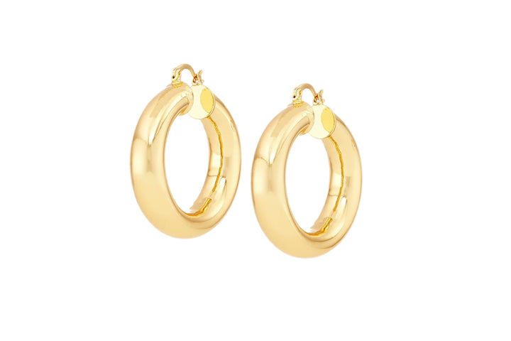 Thick Hoop Earrings - 18K GF