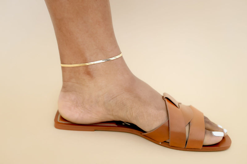 18K Gold Filled Herringbone Anklet
