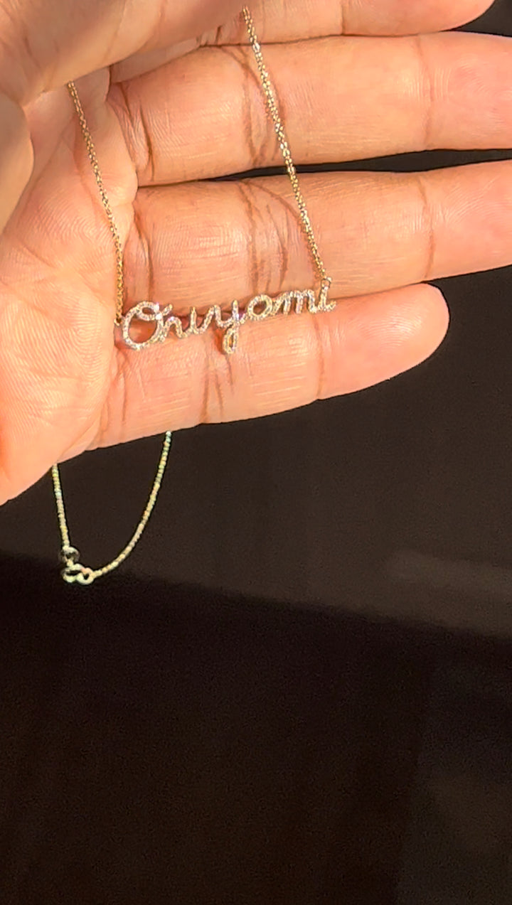 Diamond Script Necklace