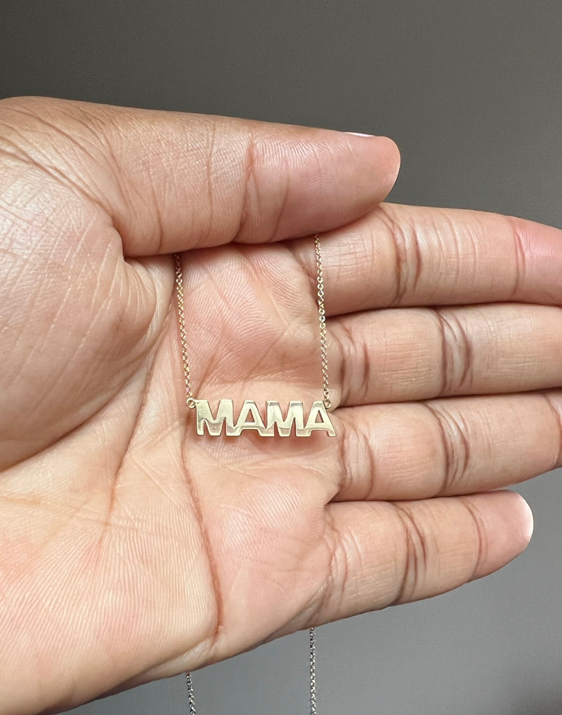 Mama Uppercase Block Necklace