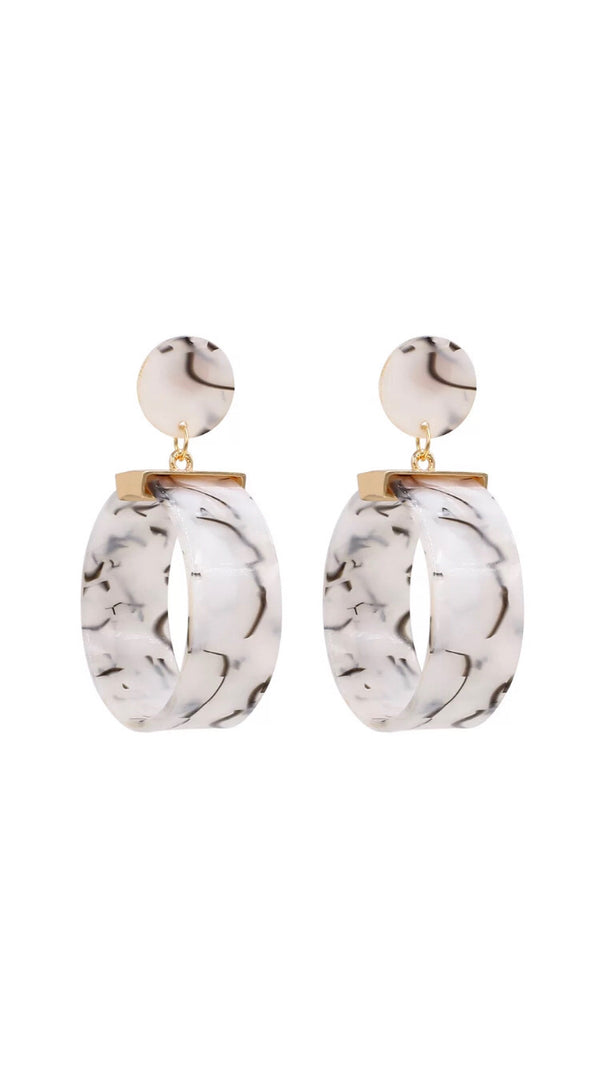 White Globe Earrings