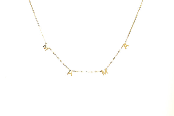 MAMA Spaced Letter Necklace GP